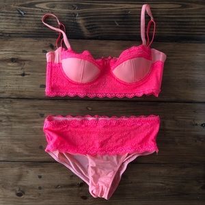 Orange Lace Lingerie Set